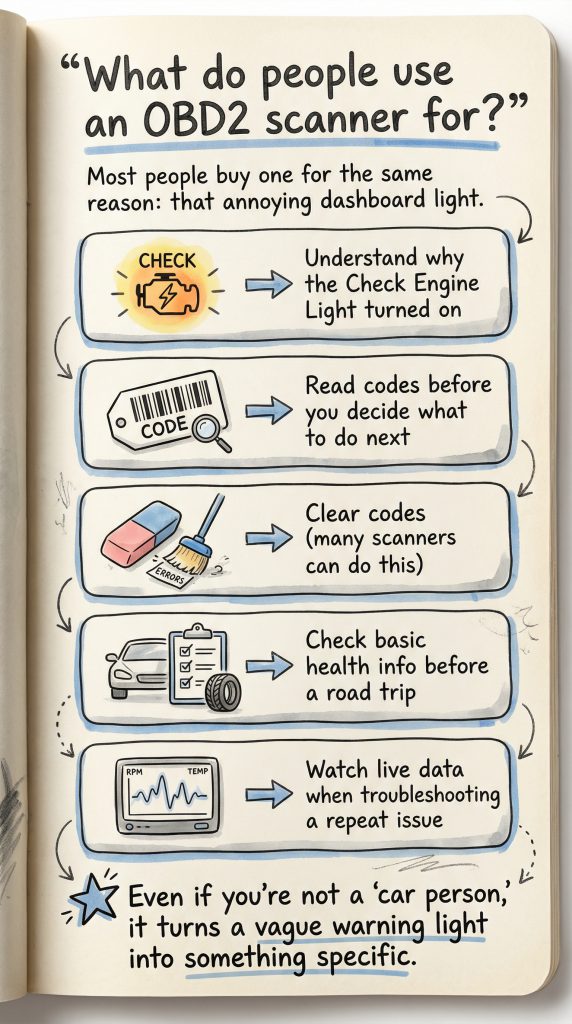 Common OBD2 scanner uses